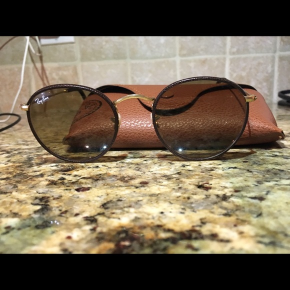 ray ban round craft leather